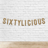 Sixtylicious Glitter Banner By KreateSquare Happy 60th Birthday & Anniversary Décor Sparkling Milestone Party Decorations